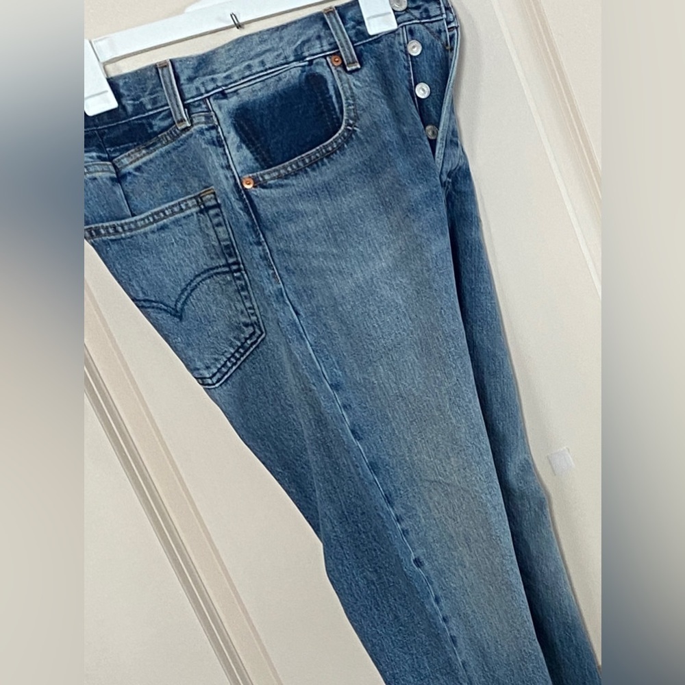 Levi's Altered Taper Men's Blue Jeans Gusset Funky 30/30 Women Fit Like 27-28 - Picture 16 of 16